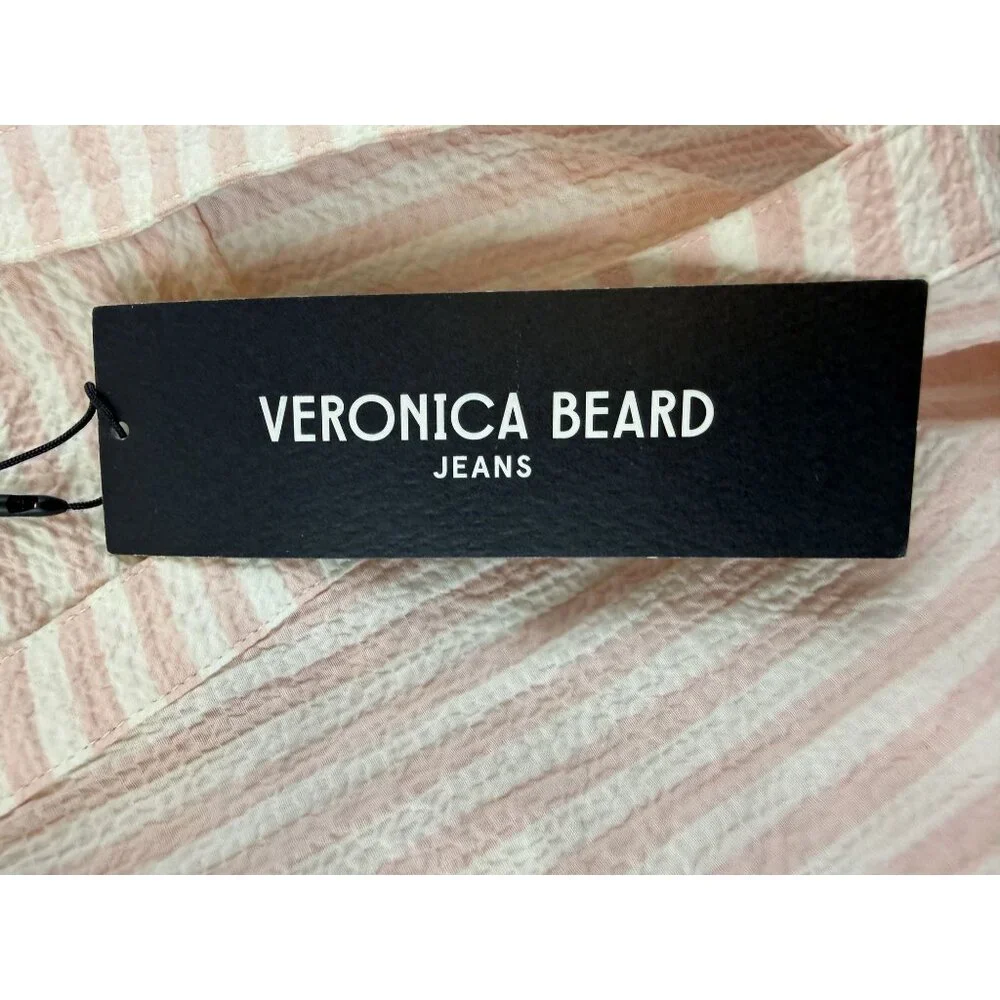 NWT Veronica Beard Avella Ruffled Striped Seersucker Mini Dress Size 12 - Picture 8 of 12